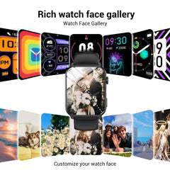 LUOMATE Smart Watch for Android and IPhone, 1.91" Bluetooth Calling Smartwatch for Men Women, Answer Make Calls, Message Notifications, LED Flashlight, Black