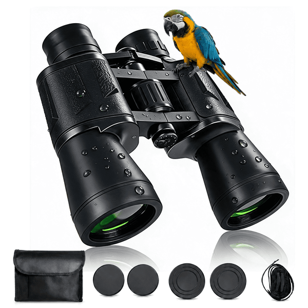 20x52 High Power Binoculars, 28mm Large Eyepiece, BAK4 Prism FMC Lens, IPX4 Waterproof with Smartphone Adapter, Black for Bird Watching Hunting Hiking