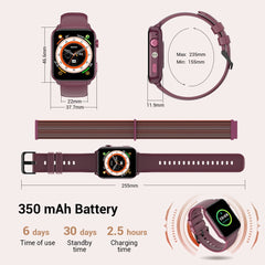 LUOMATE Smart Watch for Women Men, 1.91" Touchscreen Fitness Tracker with Bluetooth Calling, 100+ Sport Modes, IP68 Waterproof Pedometer, Message Notifications Compatible with Android iPhone (Purple)
