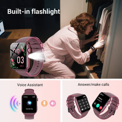 LUOMATE Smart Watch for Women Men, 1.91" Touchscreen Fitness Tracker with Bluetooth Calling, 100+ Sport Modes, IP68 Waterproof Pedometer, Message Notifications Compatible with Android iPhone (Purple)