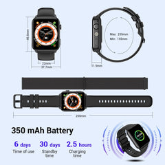 LUOMATE Smart Watch for Android and IPhone, 1.91" Bluetooth Calling Smartwatch for Men Women, Answer Make Calls, Message Notifications, LED Flashlight, Black